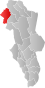 Folldal markert med rødt på fylkeskartet