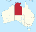 Location map of Northern Territory, Australia.