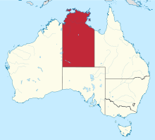 Location of the Northern Territory in Australia Northern Territory in Australia.svg