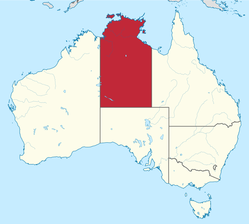 Map of Australia with the Northern Territory highlighted