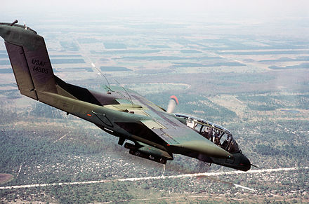 OV-10 Bronco aircraft firing a white phosphorus smoke rocket OV-10 Bronco firing White phosphorus.jpg