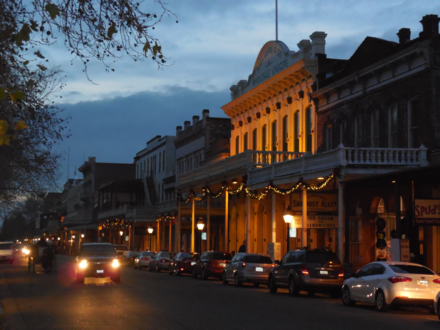Old Sacramento is a popular nighttime destination for fine dining.