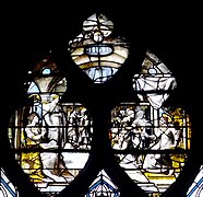 Un des vitraux (détail) des chapelles nord de l'abside.