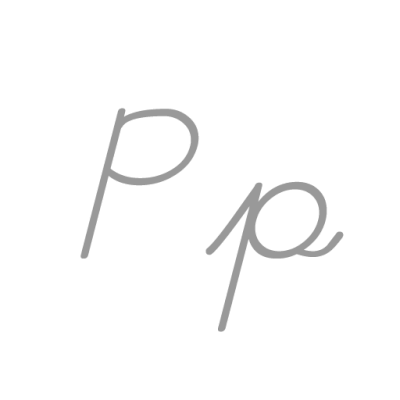 Writing cursive forms of P
