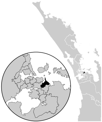 Pakuranga electorate boundaries used since the 2008 election Pakuranga electorate, 2014.svg