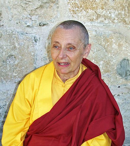 Jetsunma Tenzin Palmo at the Church of the Holy Sepulchre in Jerusalem, September, 2006.