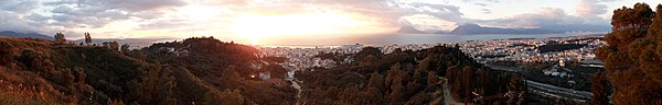 Patras at sunset from a hill NE of Dasyllio