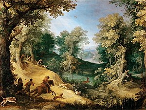 Paul Bril - Chasse au cerf (لوور) .jpg