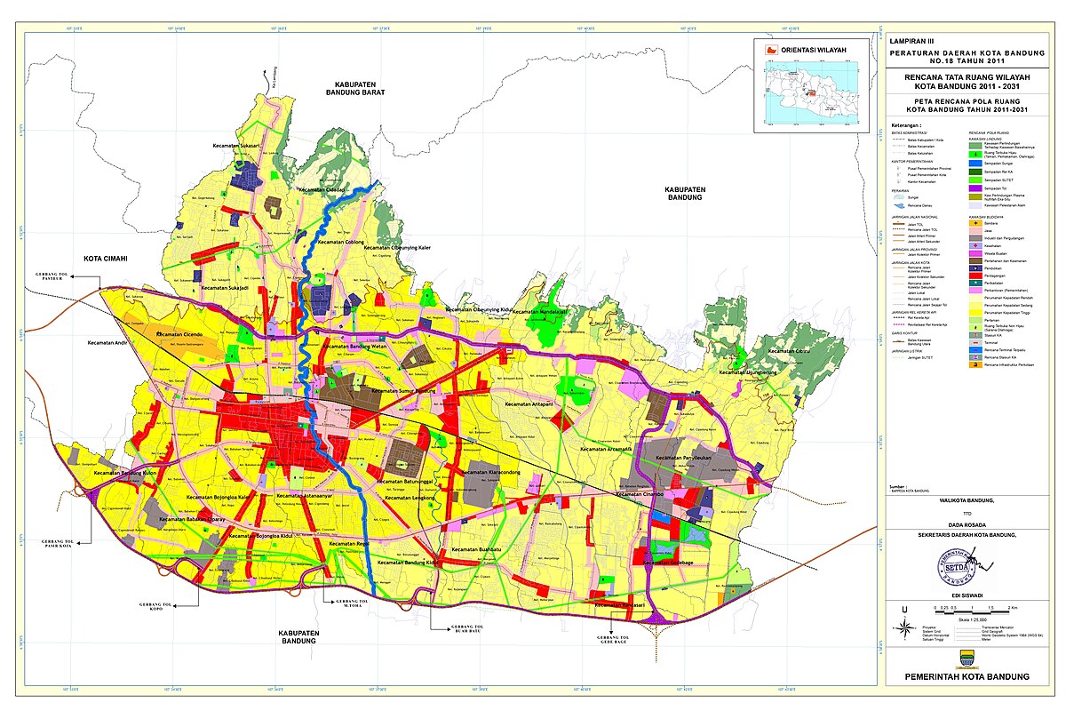 File Peta Rencana Pola Ruang Rtrw Kota Bandung 2011 2031 Ttd Jpg Wikimedia Commons
