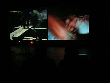 Phill Niblock in performance