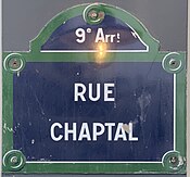 Plaque Rue Chaptal - Paris IX (FR75) - 2021-06-27 - 1.jpg