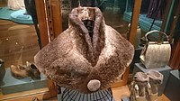 A platypus fur cape made in 1890. It was donated to the National Gallery of Victoria by Mrs F Smith in 1985
