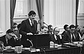 Eerste Minister Lubbers spreek die Tweede Kamer toe. (1982)