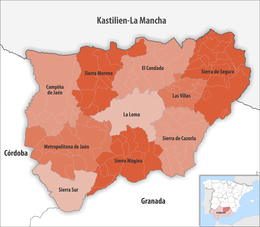 Comarcas in der Provinz Jaén