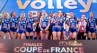 Les cannoises, vainqueures de la Coupe de France 2016 face au Volley-Ball Nantes.