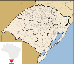 瑪莉亞鎮在巴西和南大河州的位置