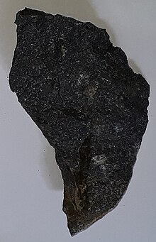 Rock sample of extremely porphyritic basalt, collected at Mashih Rock sample 9 Extremely porphyritic basalt May Shih.jpg