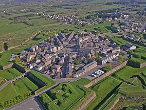 Rocroi seen from the air shows its defensive structure.