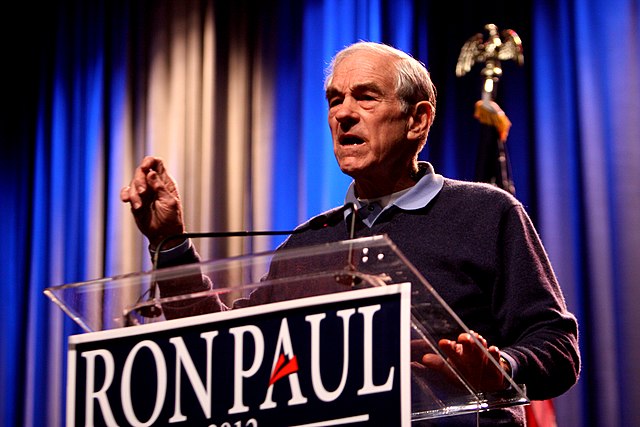 Former Congressman Ron Paul, a self-described libertarian, whose presidential campaigns in 2008 and 2012 garnered significant support from youth and l