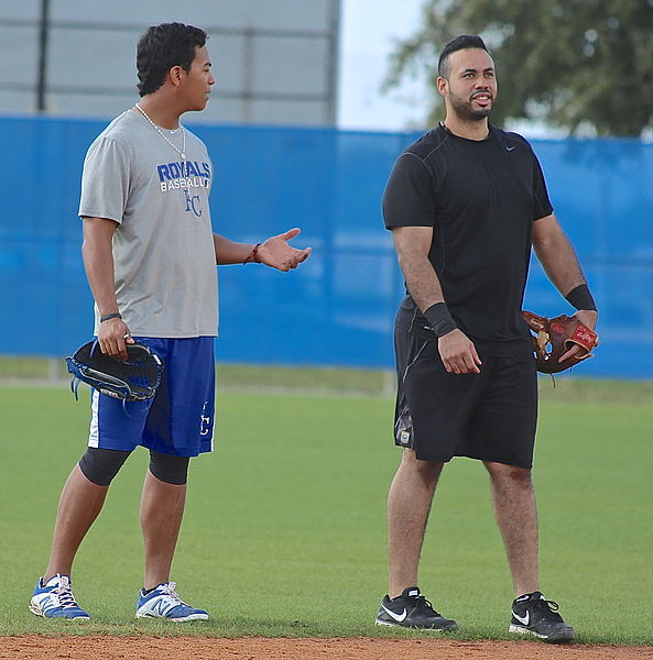 File:Royals' Alfredo Escalera (OF) and Pirates' Pedro Alvarez (1B) IMG Academy Alumni.JPG