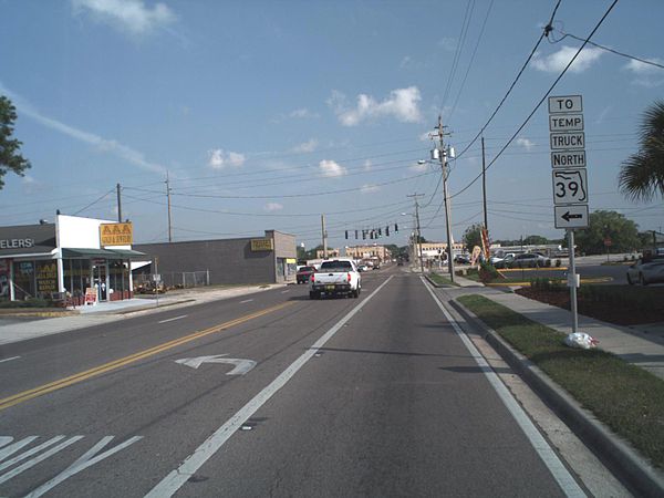 South end of the "temporary" truck route through downtown Plant City