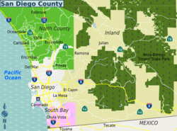 Contea di San Diego - Localizzazione