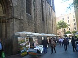 ]], o de Santa Maria dels Reis. Pl. del Pi (Barcelona). This is a photo of a monument indexed in the Catalan heritage register of Béns Culturals d'Interès Nacional and the Spanish heritage register of Bienes de Interés Cultural under the reference RI-51-0000422. Object location 41° 22′ 55.78″ N, 2° 10′ 26″ E  View all coordinates using: OpenStreetMap