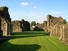 Looking north across the church's transept. Sawley Abbey 4.jpg