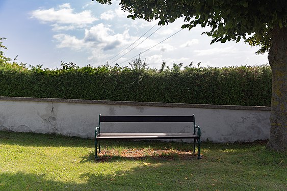 Bench at the small rural cemetery