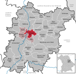 Kaart van Schwarzach bei Nabburg