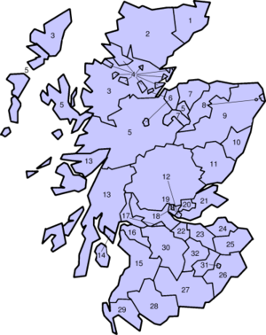 Karta škotskih grofovija do 1890.