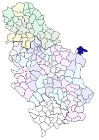 Location of the municipality in Serbia