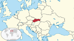 Situo de Slovakio en ĝia regiono.