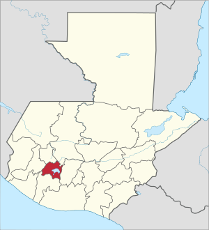 Location of the Sololá Department in Guatemala