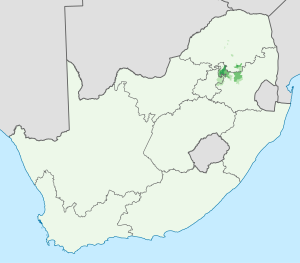 Africa de Sud 2011 vorbitori Ndebele proporție map.svg