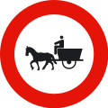 Prohibited entry to vehicles pushed by animals
