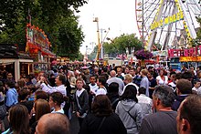 General view looking north at St Giles Fair in 2009. St Giles Fair in Oxford - geograph.org.uk - 1491731.jpg