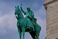 Equestrian statue of Saint Louis at the Sacre-Coeur Statue of Louis IX, Basilique du Sacre-Coeur de Montmartre, Paris 2009.jpg
