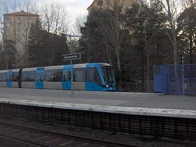 A C20 stock Green line train at Skärmarbrink