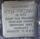 Stolperstein für Adolf Friedmann