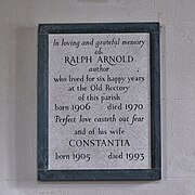 Memorial to Ralph and Constantia Arnold, Swerford (after 1970)