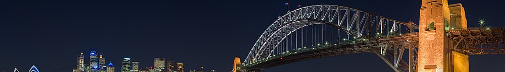 Sydney and the Harbour Bridge at night