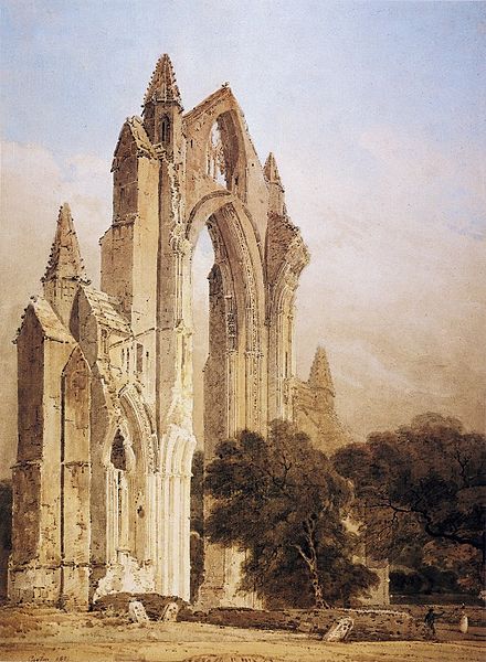 The ruins of Gisborough Priory in 1801, painted by Thomas Girtin