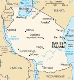 Танзания - Карта