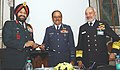 The Chairman Chiefs of Staff Committee and Chief of the Air Staff, Air Chief Marshal N.A.K. Browne handing over the Baton of the Chairman Chiefs of the Staff Committee to the Chief of Army Staff, General Bikram Singh.jpg