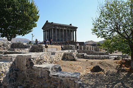 The Ionic Temple of Garni, built c. AD 77 during the reign of Tiridates I of Armenia (ruled c. AD 63 - c. 88), Armenia (30627457797).jpg