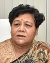 La Vicepresidenta de la Comisión Nacional de Tribus Registradas (NCST), Asuntos Tribales de Mo, la Sra. Anusuiya Uikey, dirigiéndose a una conferencia de prensa, en Nueva Delhi el 24 de septiembre de 2018 (1) (recortado) .JPG