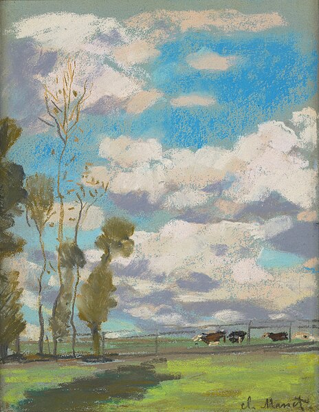 Three Cows Grazing, 1868, pastel on paper