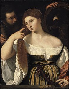 Tiziano Vecellio and workshop - Girl Before the Mirror