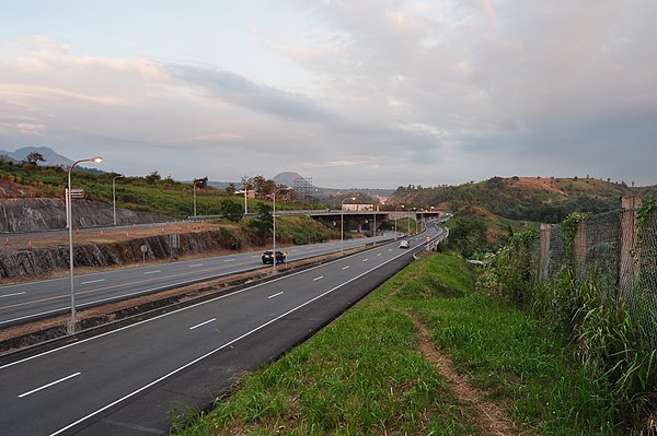 The Subic Freeport Expressway before its expansion in 2020.